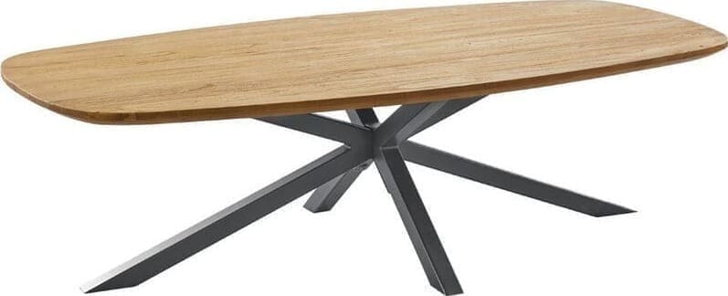 Pronto Wonen Salontafel Aska Deens ovaal 70x140 teak naturel brushed Bruin|Naturel Salontafel