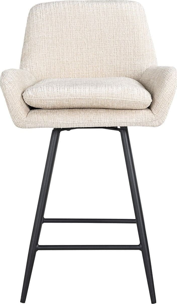 Richmond Interiors Counterstoel Linsey beige chenille Beige Barstoel