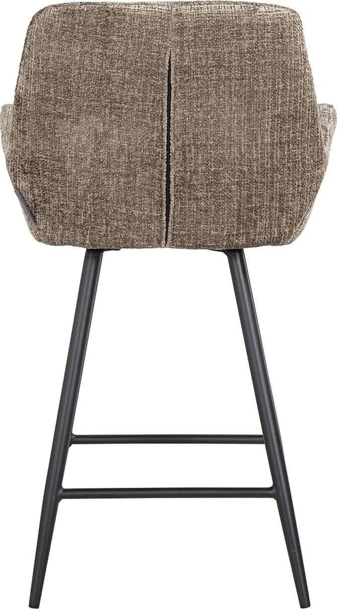 Richmond Interiors Counterstoel Linsey stone chenille Taupe Barstoel