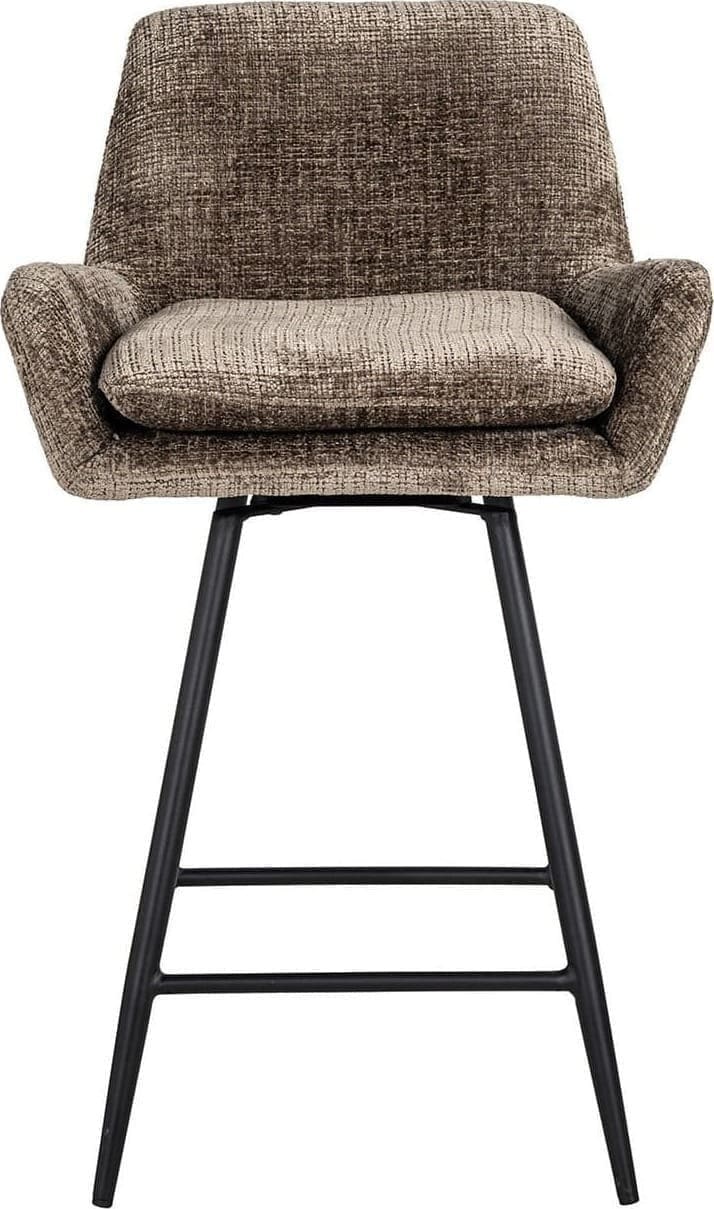 Richmond Interiors Counterstoel Linsey stone chenille Taupe Barstoel