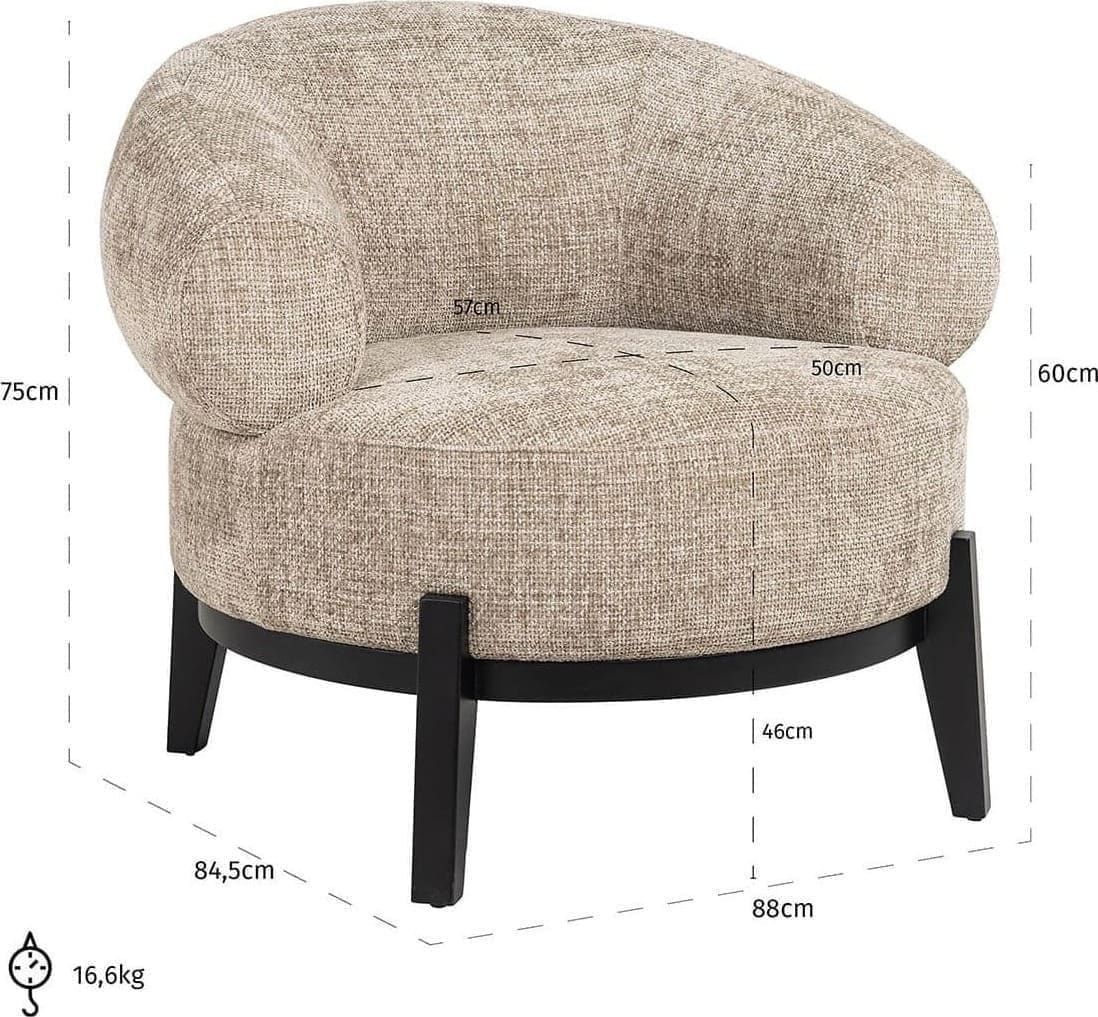 Richmond Interiors Fauteuil Montana desert renegade Taupe|Beige Fauteuil