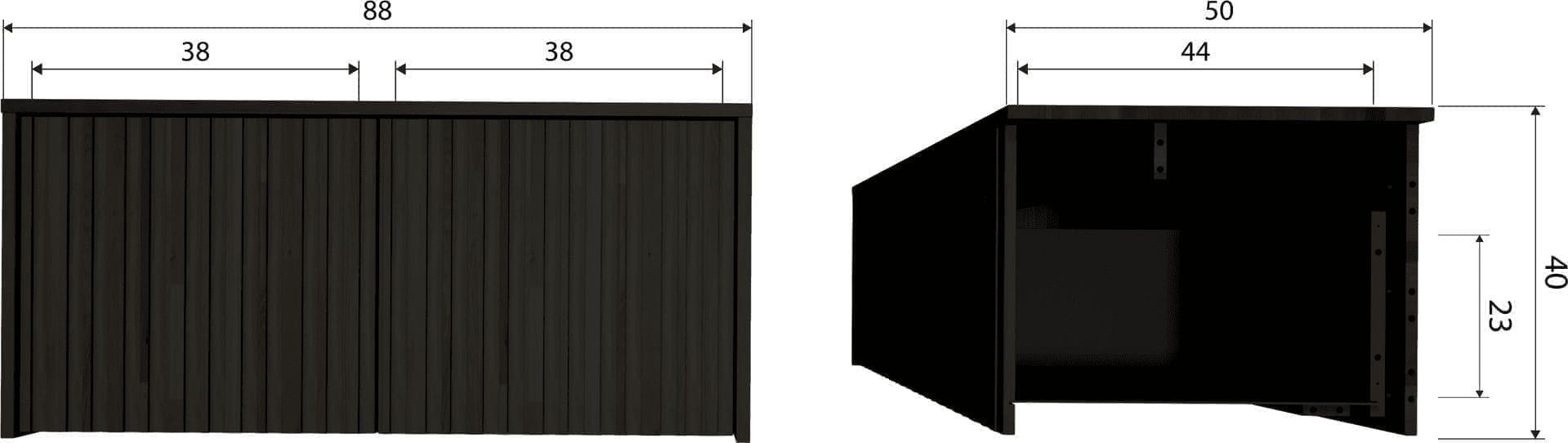WOOOD New gravure kistbank essen espresso Bruin Bergkast|Kast