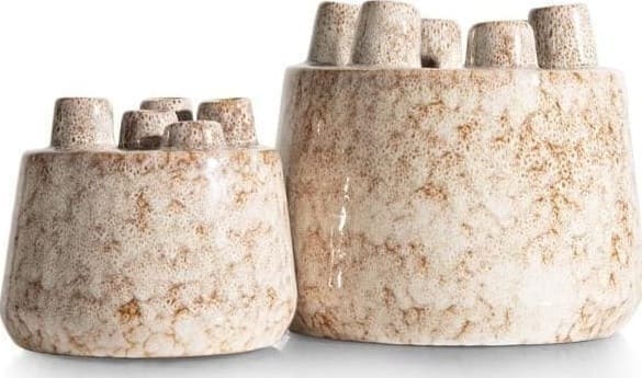 COCO maison Safia vaas H21cm - beige Beige Vaas