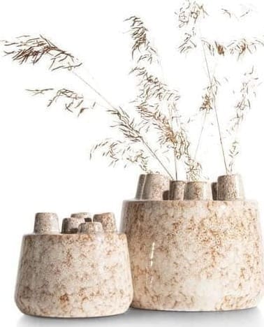 COCO maison Safia vaas H21cm - beige Beige Vaas