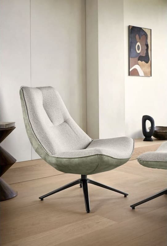 INHOUSE Draaifauteuil Monzone beige groen Groen Draaifauteuil