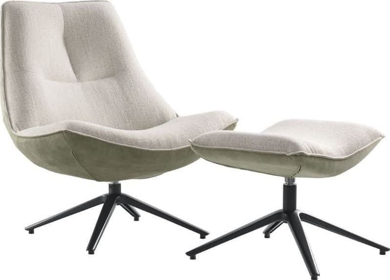 INHOUSE Draaifauteuil Monzone beige groen Groen Draaifauteuil