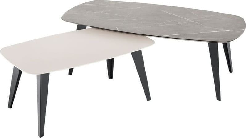 INHOUSE Salontafelset Somani Deens ovaal lichtgrijs Grijs Salontafel