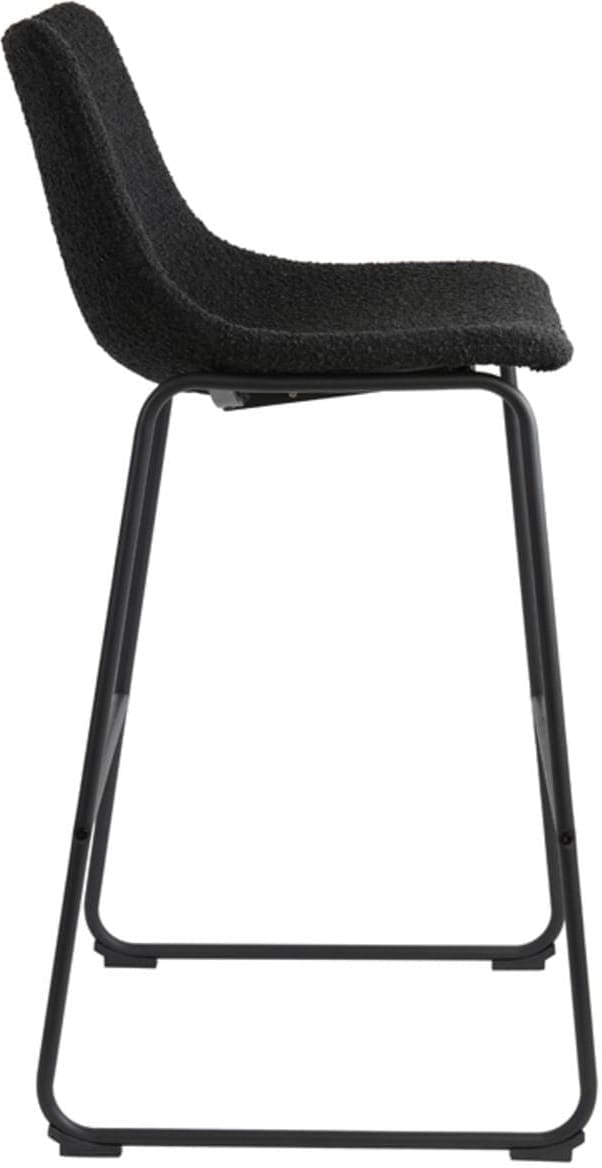 Barkruk Jeddo - Bouclé Zwart-zwart Light & Living Barstoel 6724458
