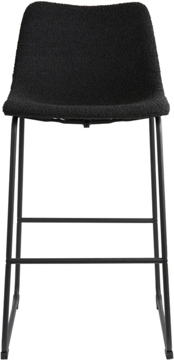 Barkruk Jeddo - Bouclé Zwart-zwart Light & Living Barstoel 6724458