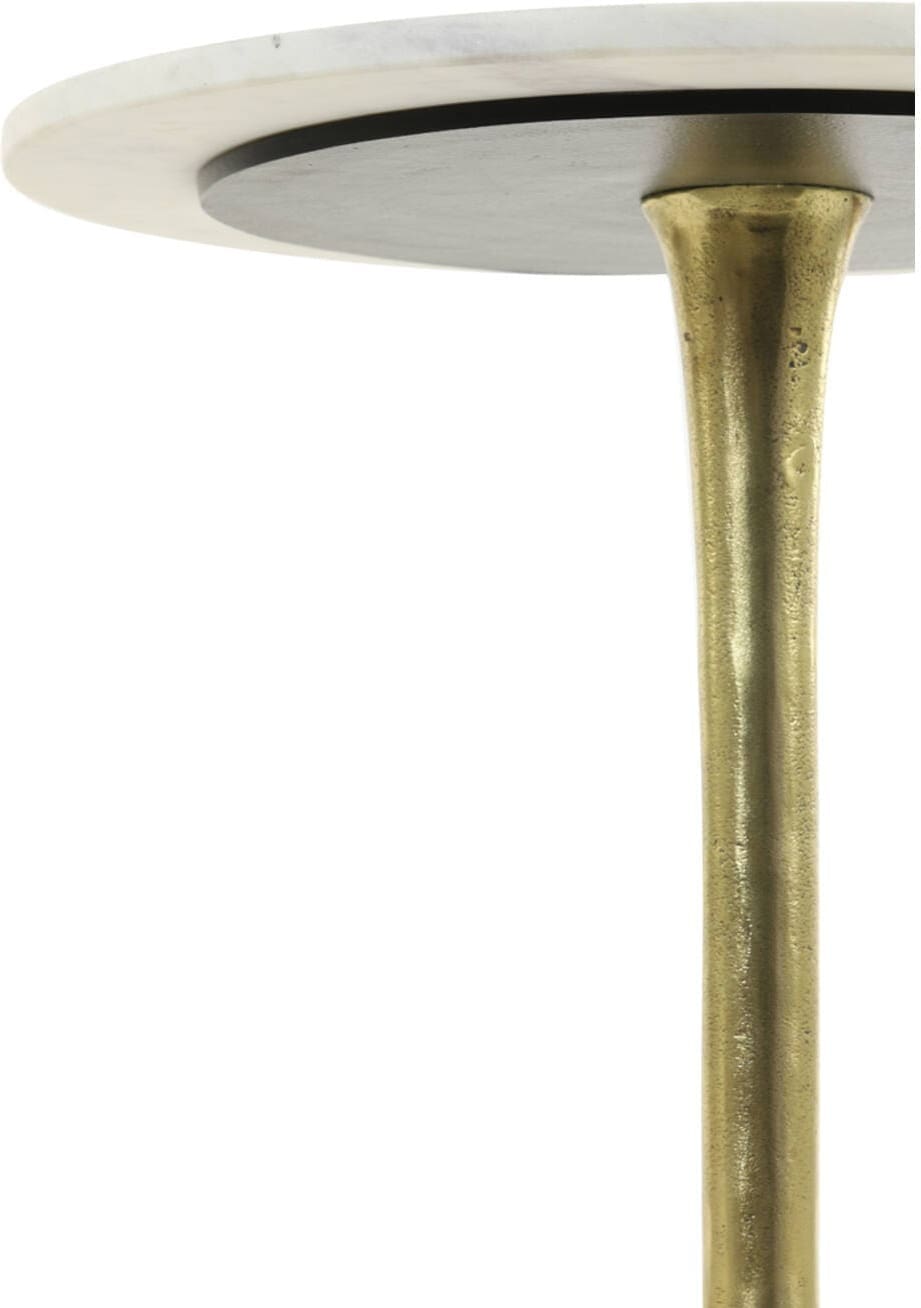 Bijzettafel Rickerd - Wit Marmer+antiek Brons Light & Living Bijzettafel 6765226