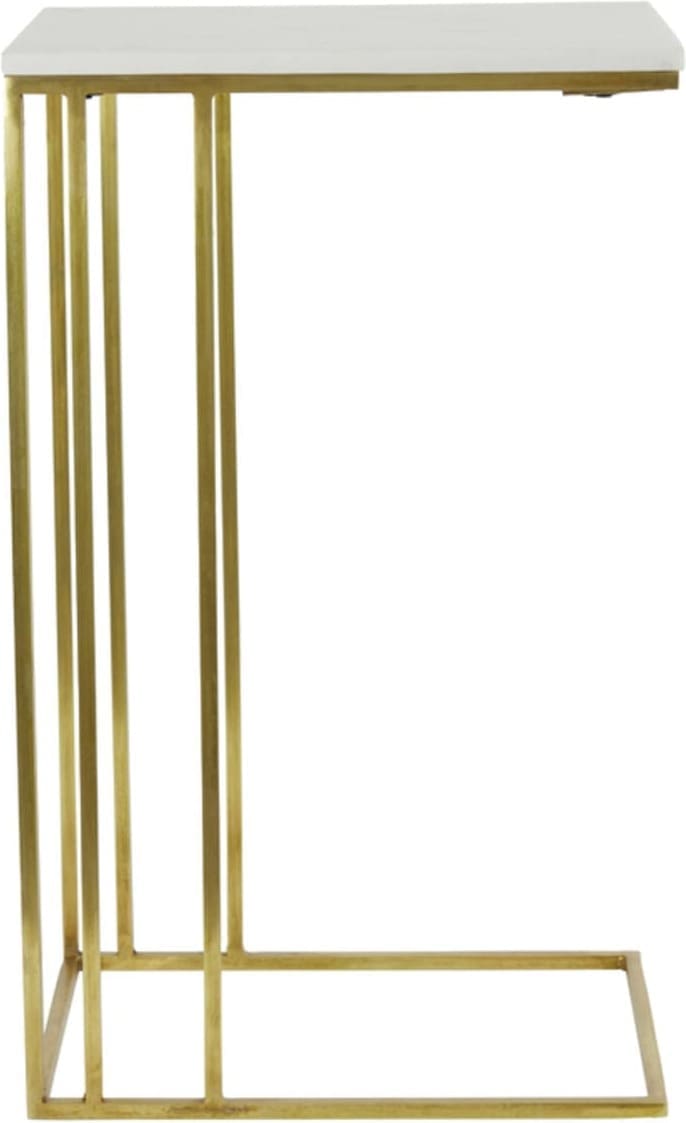 Bijzettafel Roshan - Wit Marmer+antiek Brons Light & Living Bijzettafel 6777026