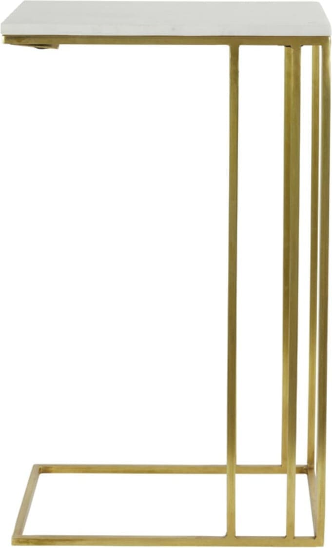 Bijzettafel Roshan - Wit Marmer+antiek Brons Light & Living Bijzettafel 6777026