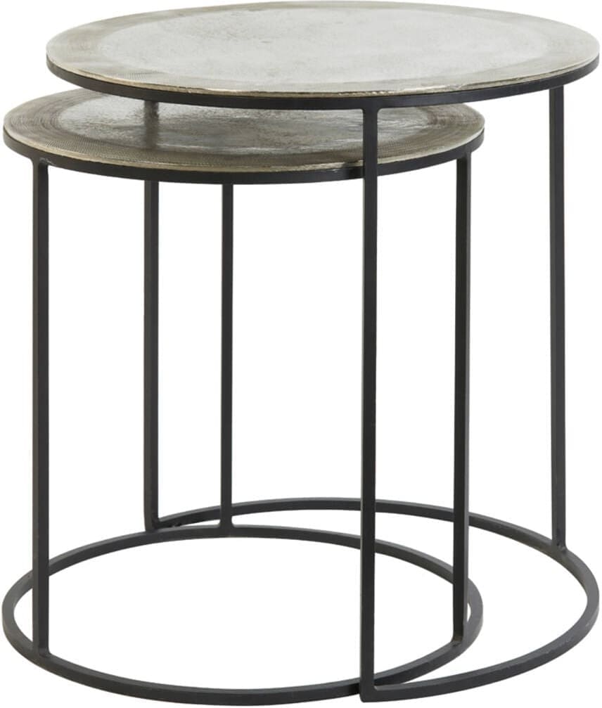 Bijzettafel Talca - Ruw Nikkel Light & Living Bijzettafel 6706057