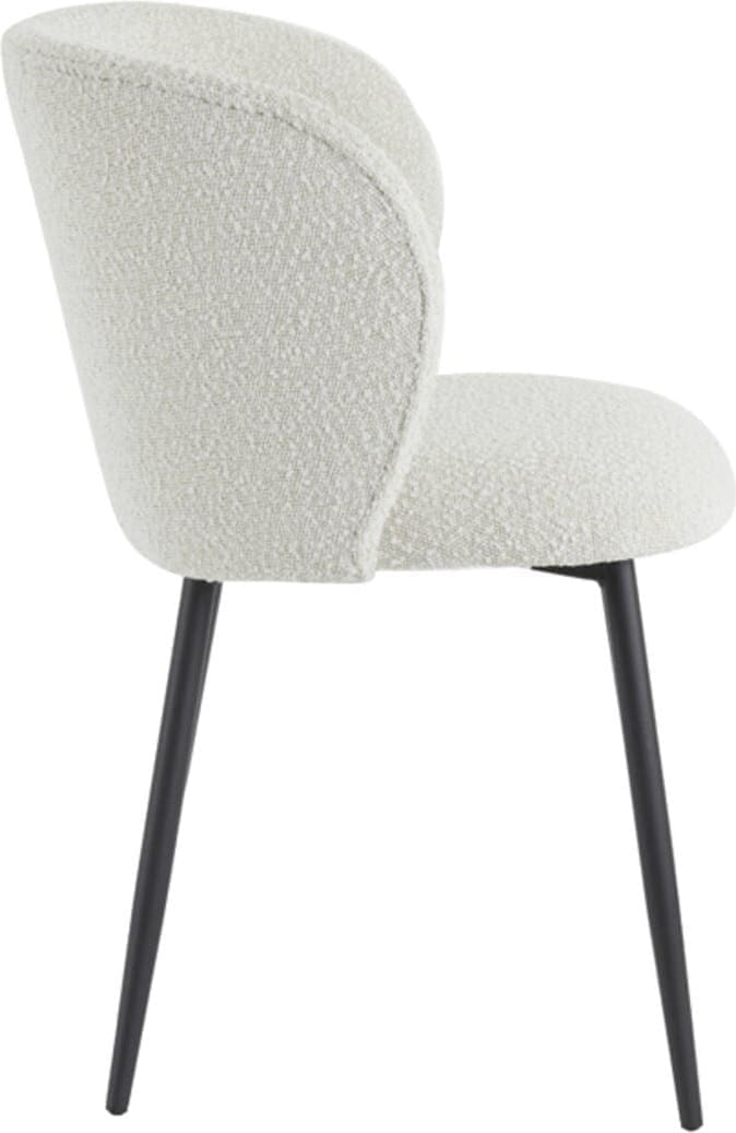 Eetkamerstoel Elyna - Bouclé Crème-mat Zwart Light & Living Eetkamerstoel 6772982
