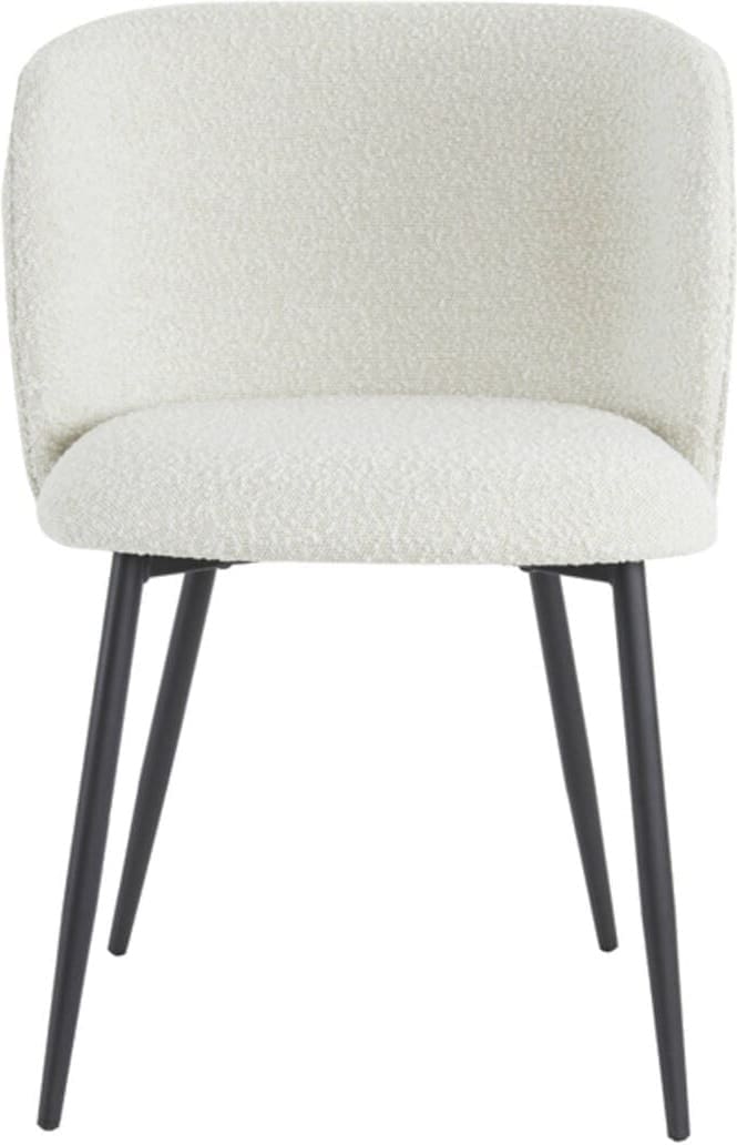 Eetkamerstoel Elyna - Bouclé Crème-mat Zwart Light & Living Eetkamerstoel 6772982