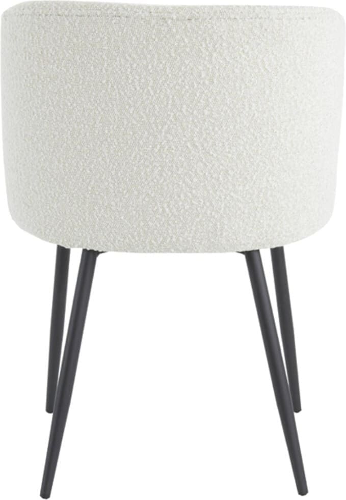 Eetkamerstoel Elyna - Bouclé Crème-mat Zwart Light & Living Eetkamerstoel 6772982