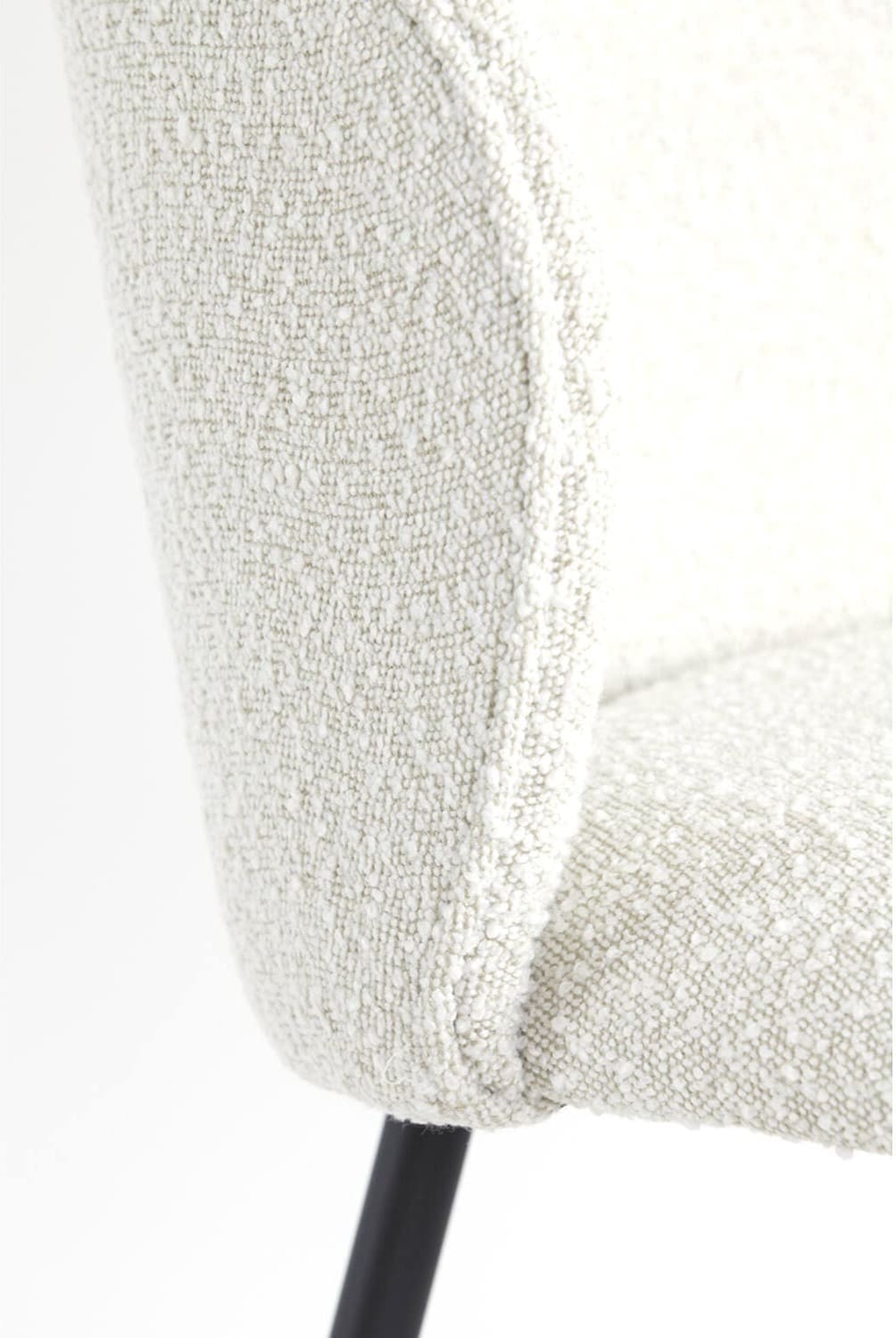 Eetkamerstoel Elyna - Bouclé Crème-mat Zwart Light & Living Eetkamerstoel 6772982