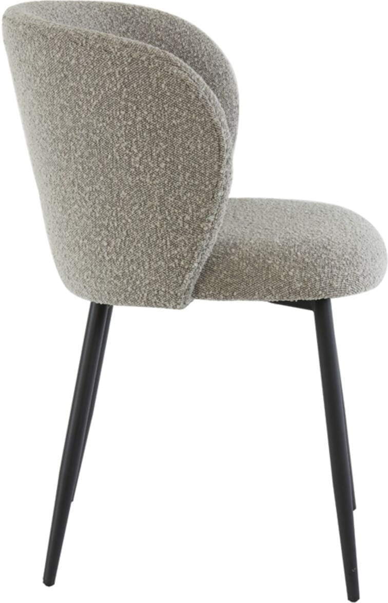 Eetkamerstoel Elyna - Bouclé Grijs Bruin-mat Zwart Light & Living Eetkamerstoel 6772927