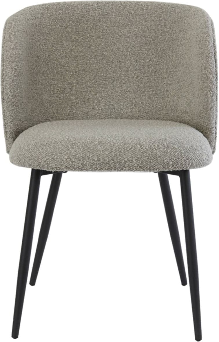 Eetkamerstoel Elyna - Bouclé Grijs Bruin-mat Zwart Light & Living Eetkamerstoel 6772927