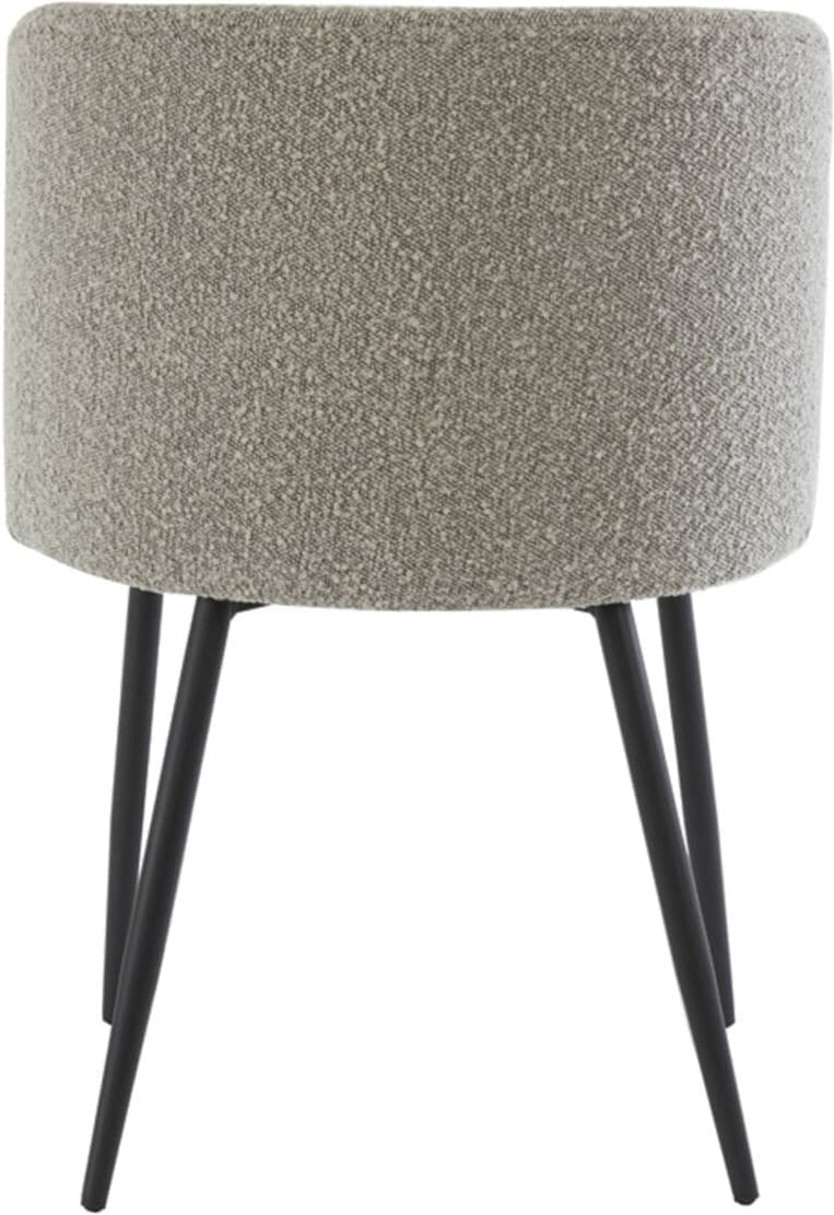 Eetkamerstoel Elyna - Bouclé Grijs Bruin-mat Zwart Light & Living Eetkamerstoel 6772927