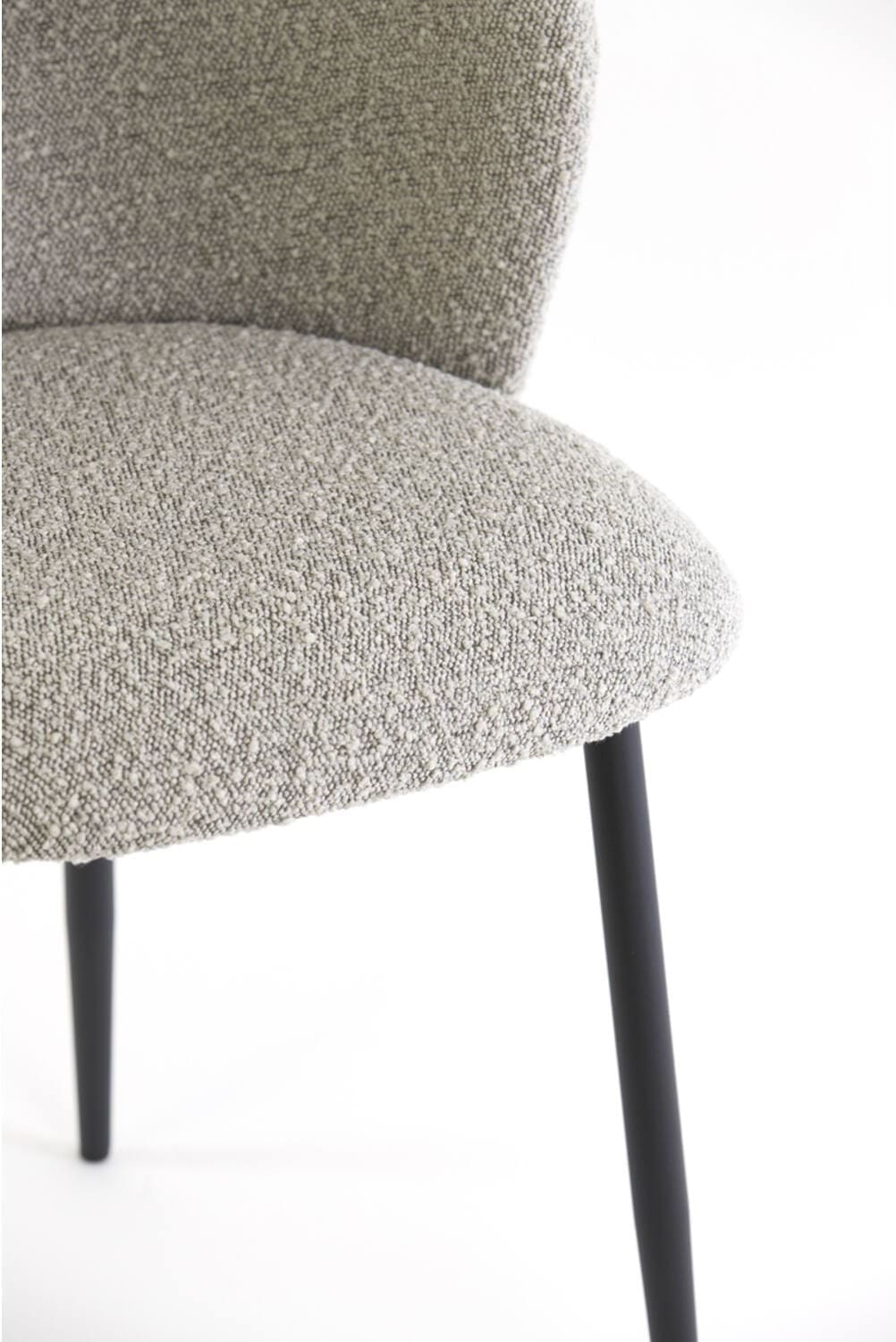 Eetkamerstoel Elyna - Bouclé Grijs Bruin-mat Zwart Light & Living Eetkamerstoel 6772927