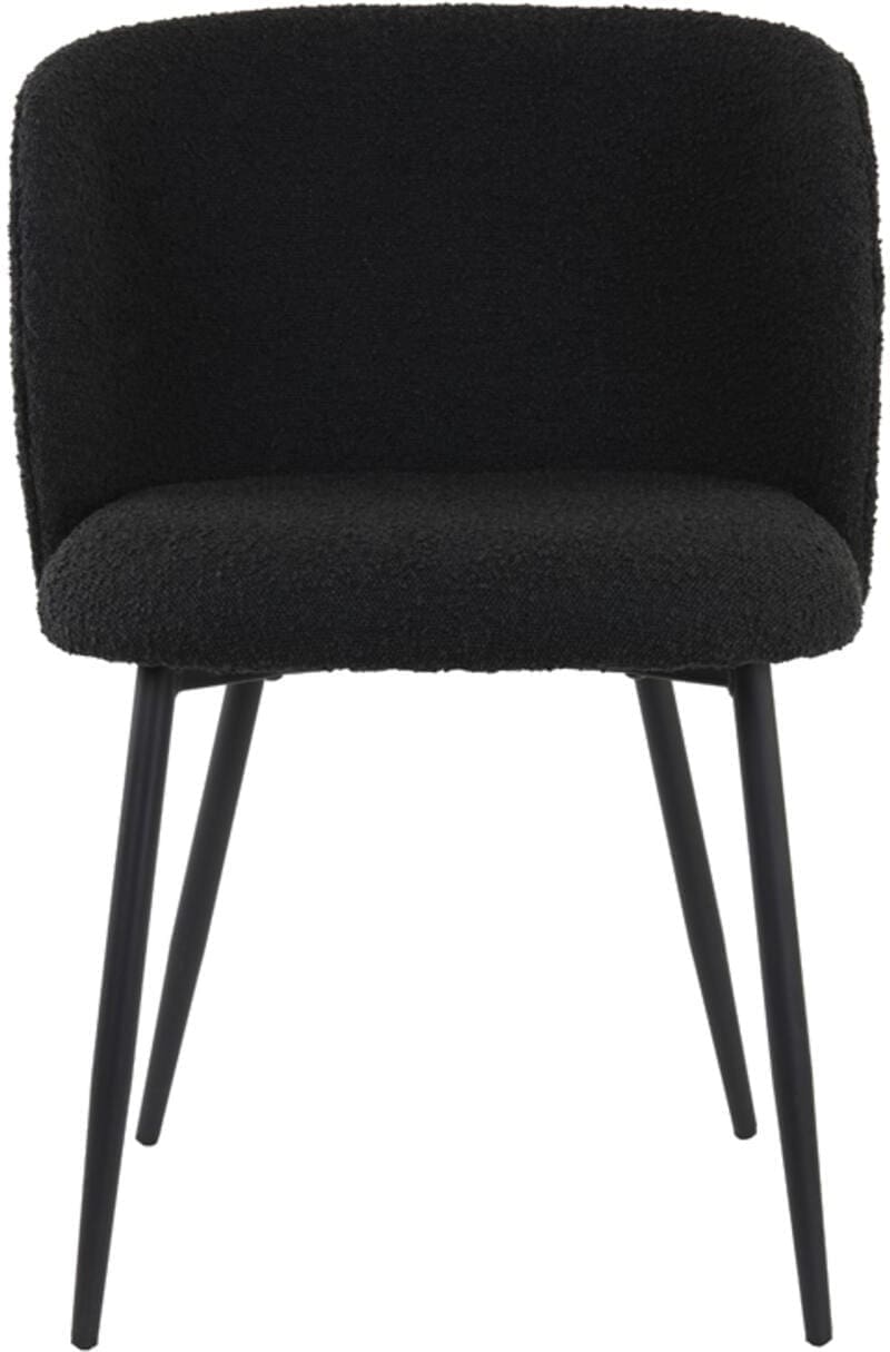 Eetkamerstoel Elyna - Bouclé Zwart-mat Zwart Light & Living Eetkamerstoel 6772912
