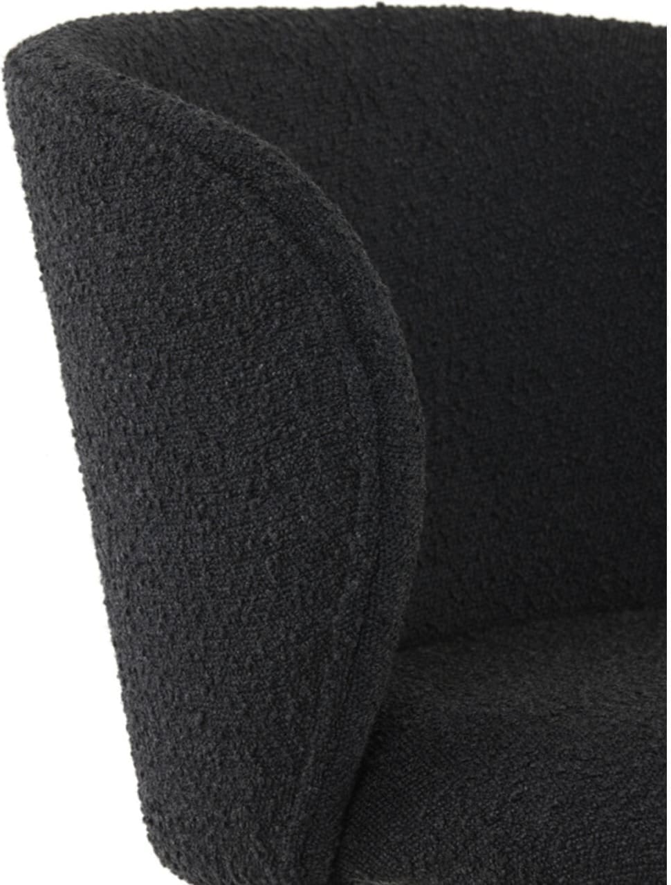 Eetkamerstoel Elyna - Bouclé Zwart-mat Zwart Light & Living Eetkamerstoel 6772912