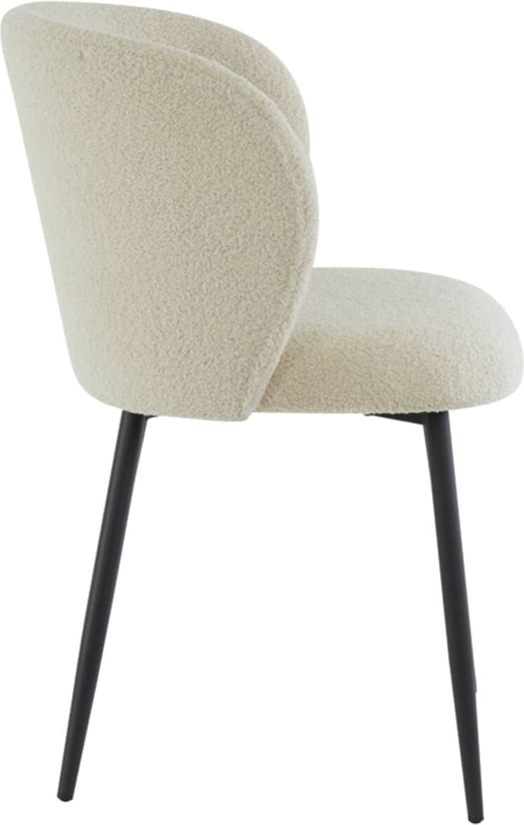 Eetkamerstoel Elyna - Teddy Licht Beige-mat Zwart Light & Living Eetkamerstoel 6772961