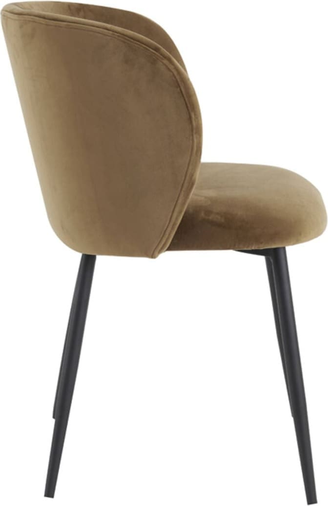Eetkamerstoel Elyna - Velvet Bruin-mat Zwart Light & Living Eetkamerstoel 6772983