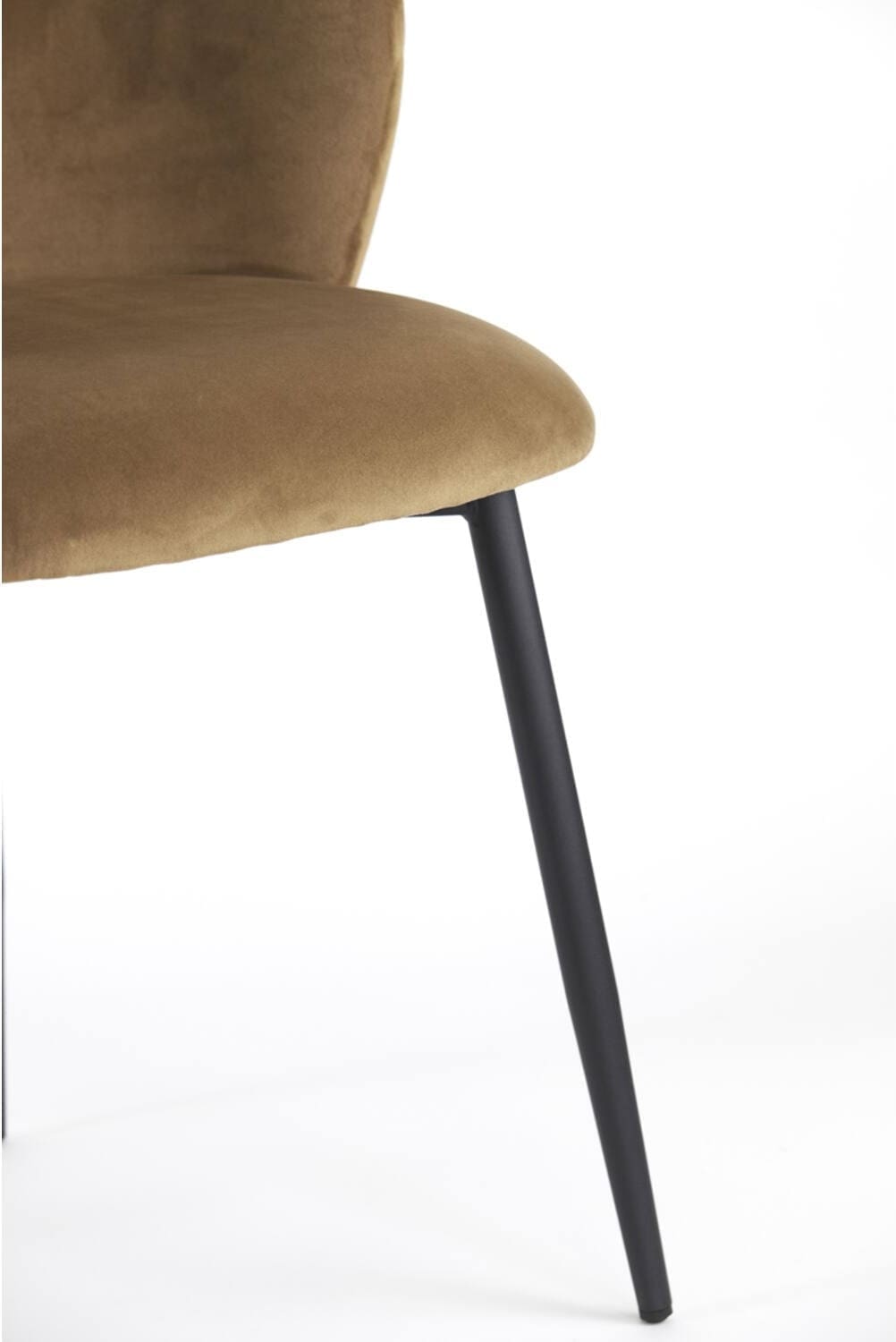 Eetkamerstoel Elyna - Velvet Bruin-mat Zwart Light & Living Eetkamerstoel 6772983