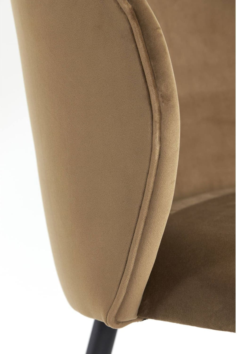 Eetkamerstoel Elyna - Velvet Bruin-mat Zwart Light & Living Eetkamerstoel 6772983
