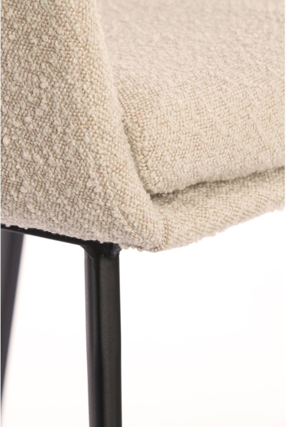 Eetkamerstoel Leone - Bouclé Crème-zwart Light & Living Eetkamerstoel 6786861