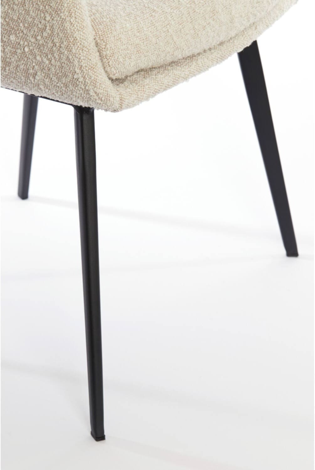 Eetkamerstoel Leone - Bouclé Crème-zwart Light & Living Eetkamerstoel 6786861