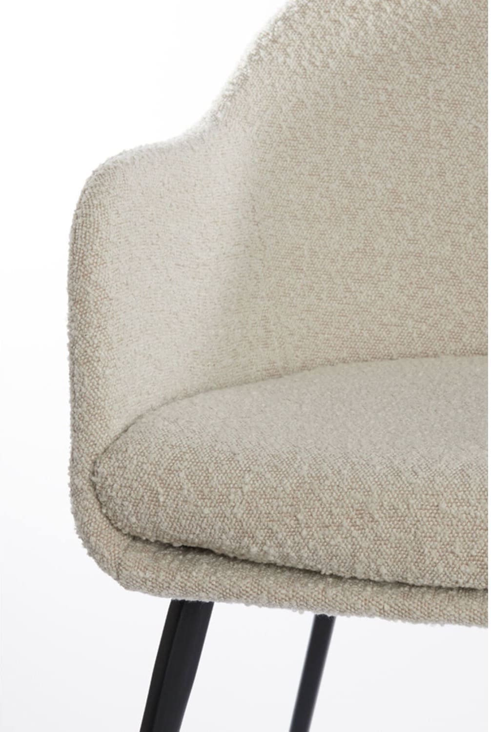 Eetkamerstoel Leone - Bouclé Crème-zwart Light & Living Eetkamerstoel 6786861