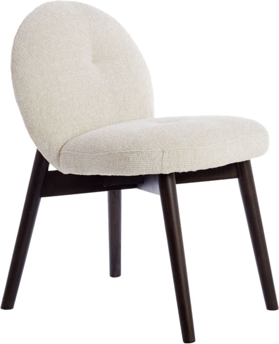 Eetkamerstoel Sinosa - Crème+hout Donker Bruin Light & Living Eetkamerstoel 6795943