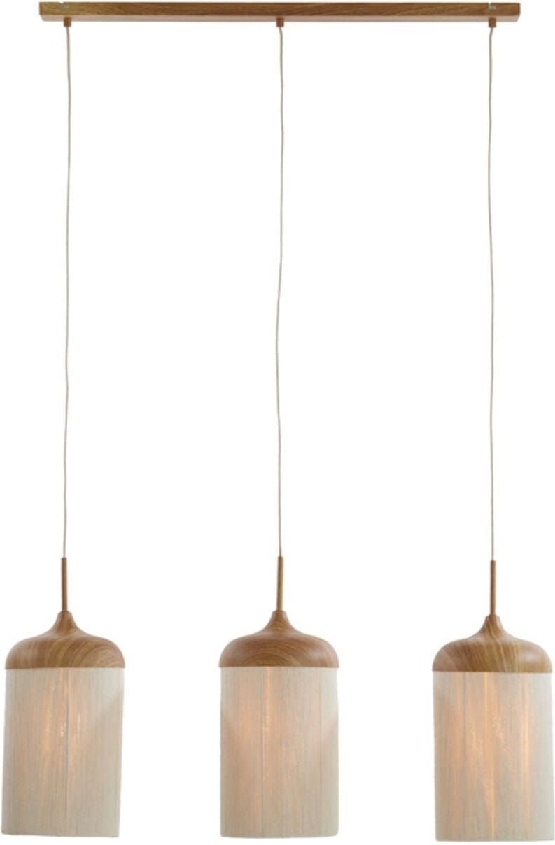Hanglamp Dania - Hout Print Naturel+touw Crème Light & Living Hanglamp 2980443