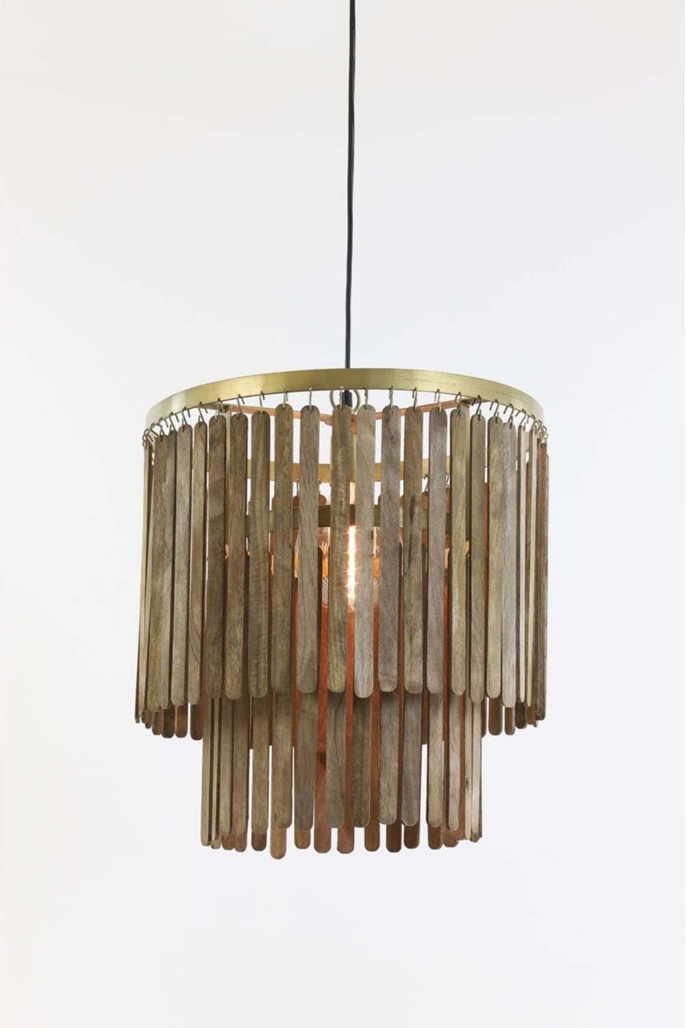 Hanglamp Gularo - Hout Bruin+brons Light & Living Hanglamp 2950464