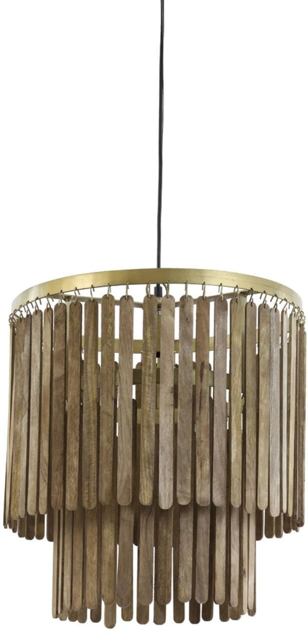 Hanglamp Gularo - Hout Bruin+brons Light & Living Hanglamp 2950464