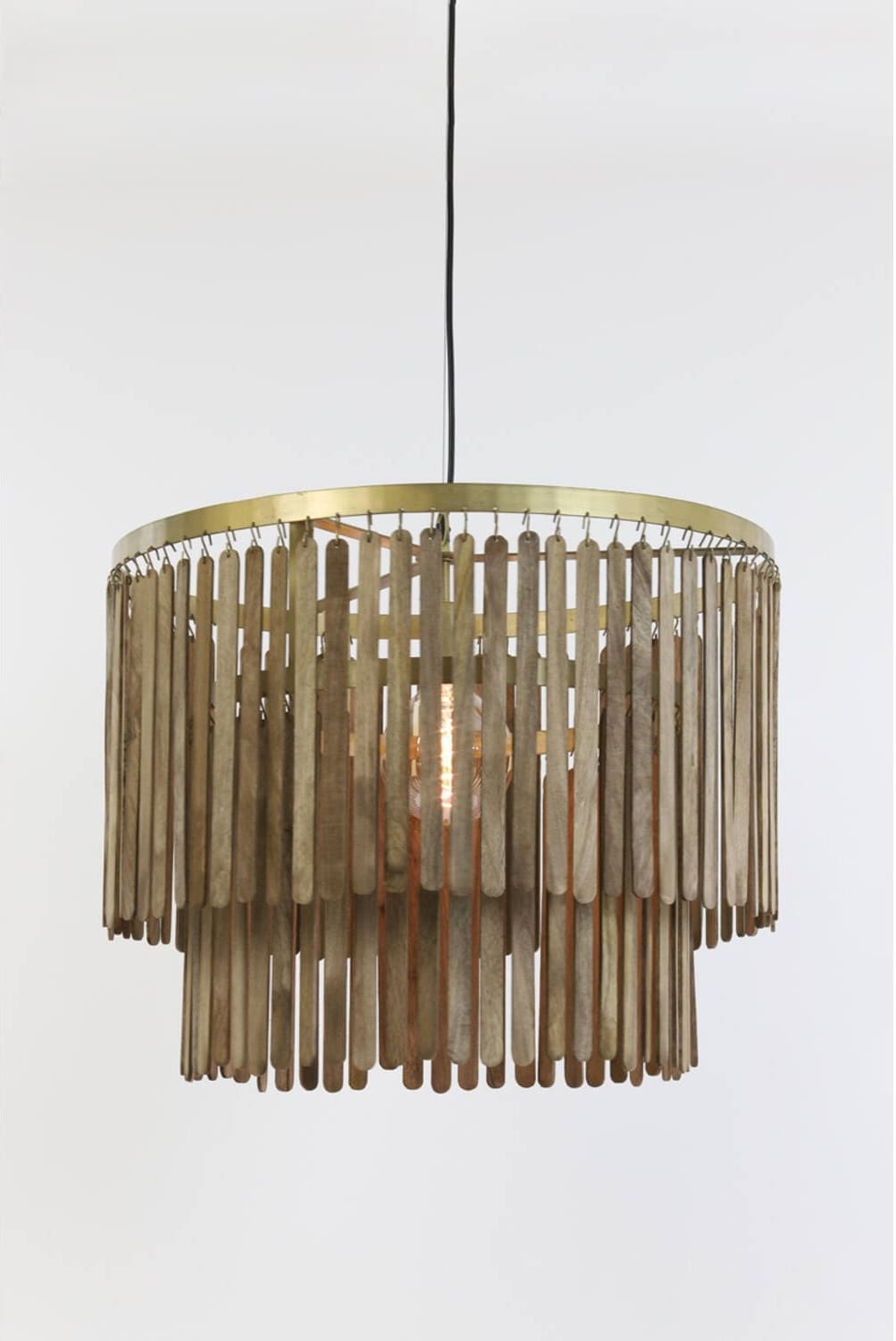 Hanglamp Gularo - Hout Bruin+brons Light & Living Hanglamp 2950564