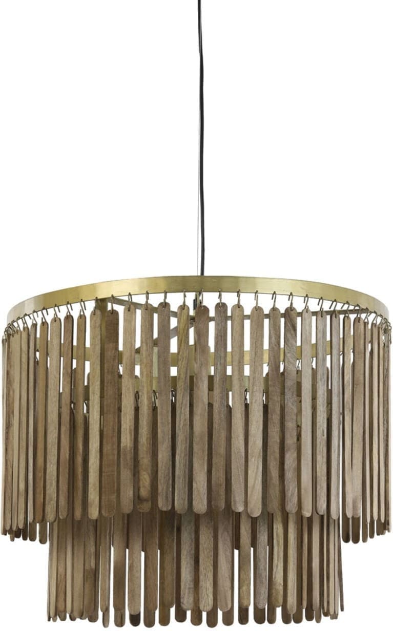 Hanglamp Gularo - Hout Bruin+brons Light & Living Hanglamp 2950564
