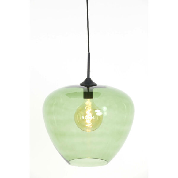 Hanglamp Mayson - Glas Groen-mat Zwart Light & Living Hanglamp 2952481