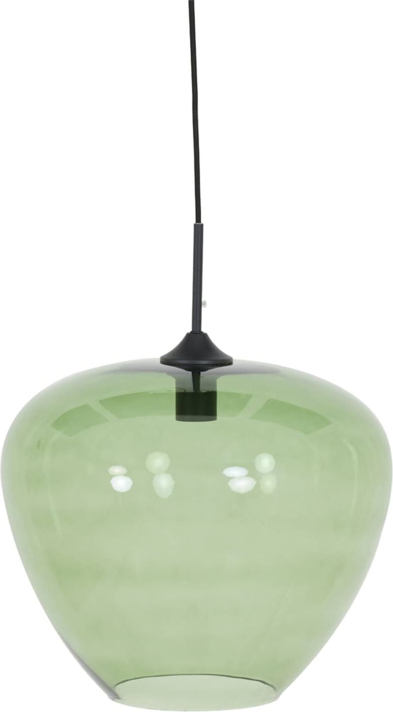 Hanglamp Mayson - Glas Groen-mat Zwart Light & Living Hanglamp 2952481