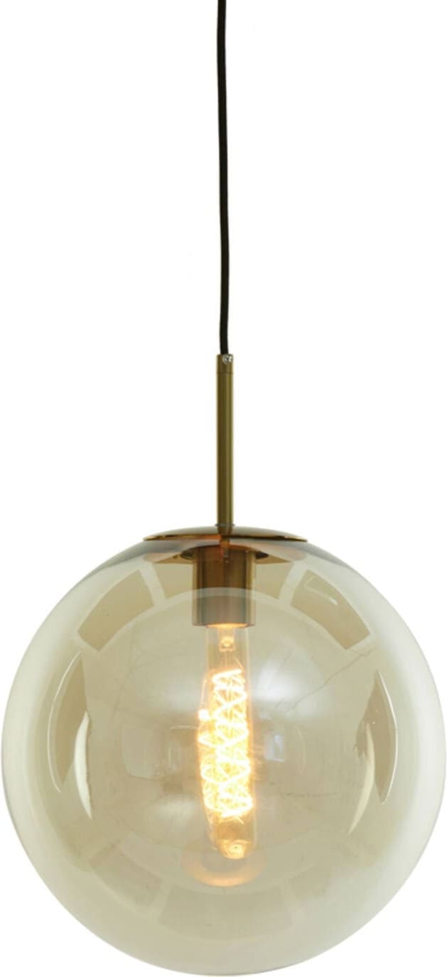 Hanglamp Medina - Antiek Brons+glas Amber Light & Living Hanglamp 2958885