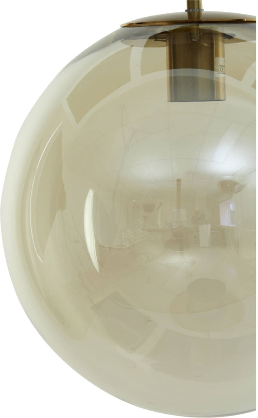 Hanglamp Medina - Antiek Brons+glas Amber Light & Living Hanglamp 2958885