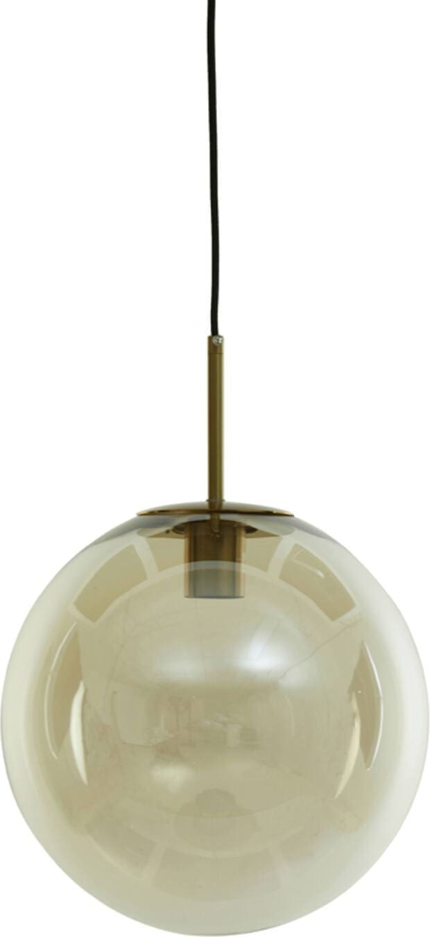 Hanglamp Medina - Antiek Brons+glas Amber Light & Living Hanglamp 2958885