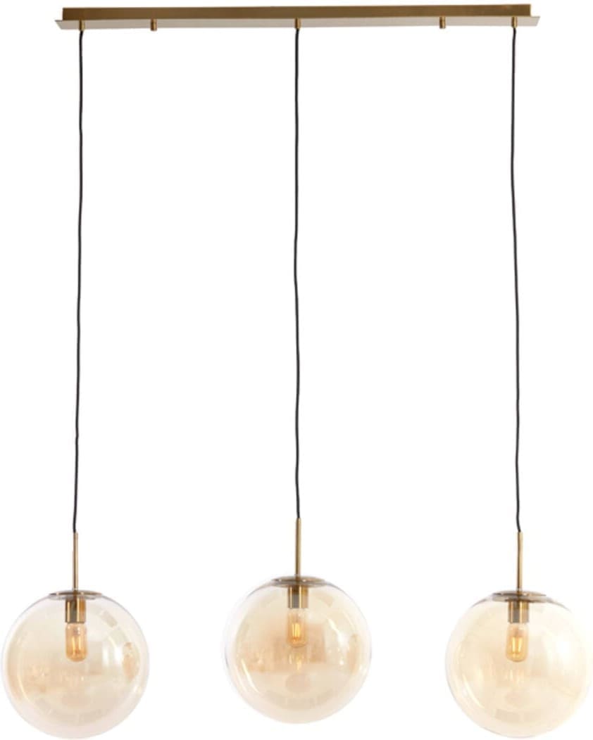 Hanglamp Medina - Glas Amber+goud Light & Living Hanglamp 2974485
