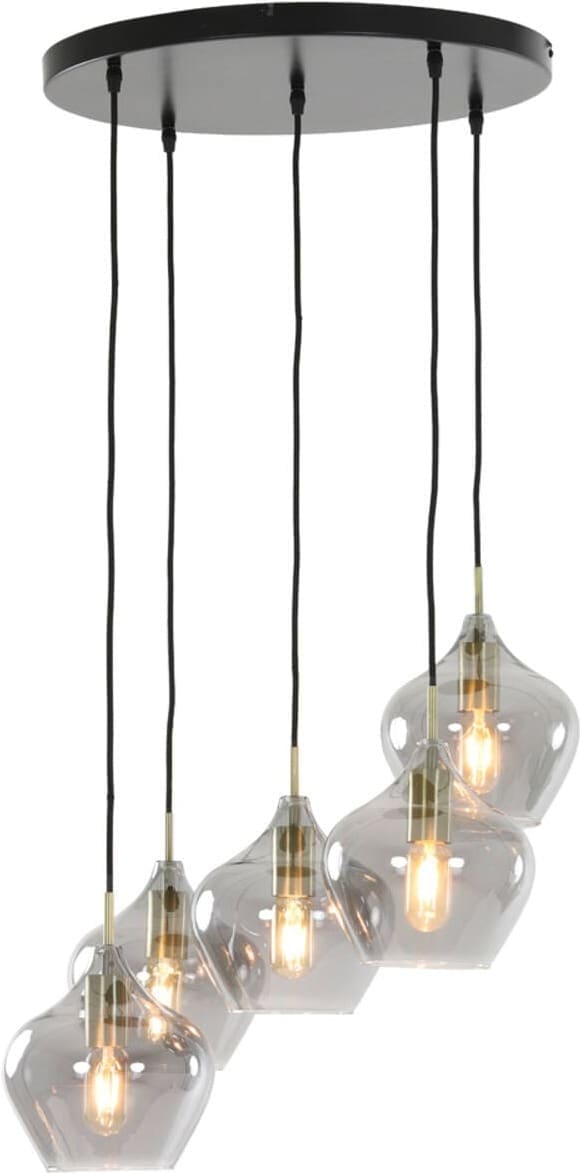 Hanglamp Rakel - Antiek Brons+smoke Light & Living Hanglamp 2948927