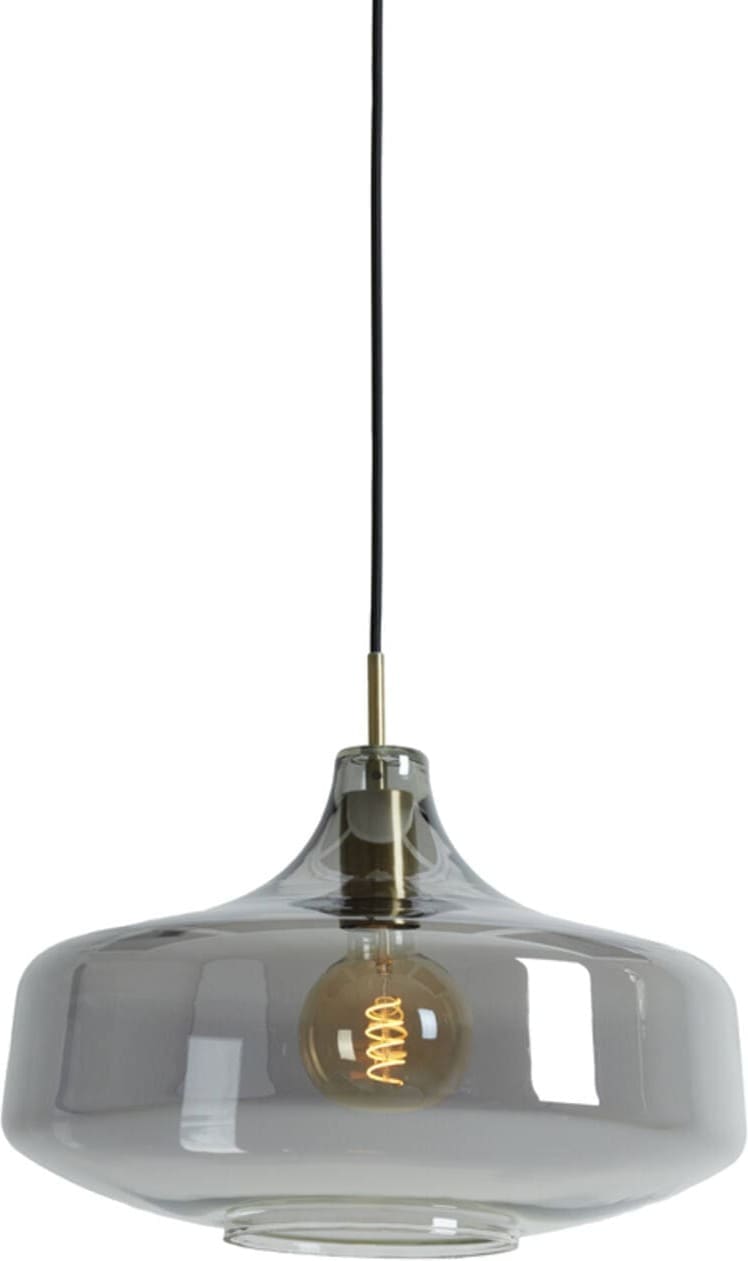 Hanglamp Solna - Antiek Brons+smoke Glas Light & Living Hanglamp 2969212