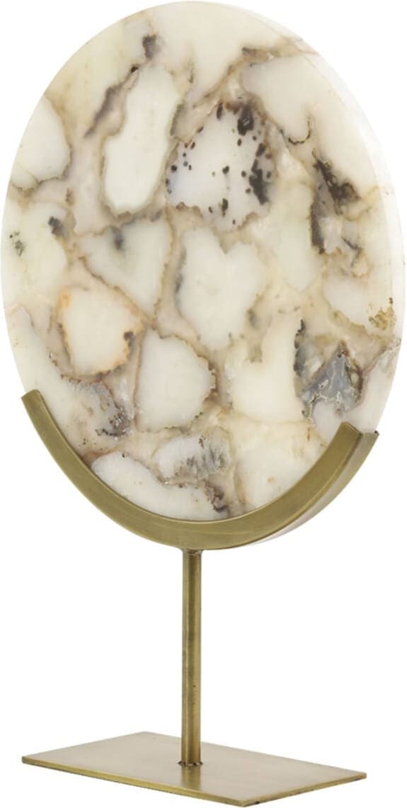 Ornament Gouya - Wit Agaat+antiek Brons Light & Living Beeld 7417326