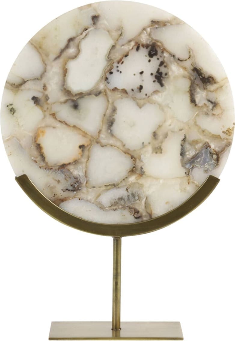 Ornament Gouya - Wit Agaat+antiek Brons Light & Living Beeld 7417326